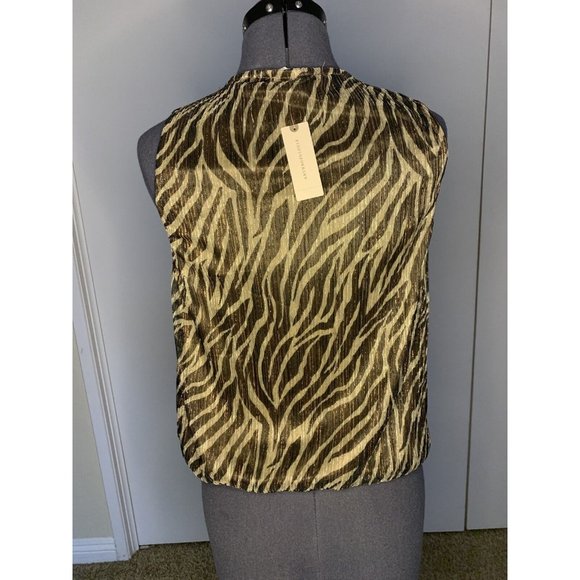 Anthropologie Eri + Ali Kasi Shimmer Top SIZE SMALL Animal Print Sleeveless NWT - Picture 4 of 11